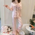 thumbnail image 2 of JNGSA Lounge Sets for Women 2 Piece, Womens 2 Piece Pajama Sets Long Sleeve Sleepwear Button Up Shirt with Pants Loungewear, 2 of 3