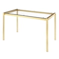 thumbnail image 3 of Fuji Contemporary/glam Dining Table in Gold Metal with Clear Glass Top, 3 of 7