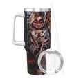 thumbnail image 2 of Lsque Chucky Pattern 40 OZ Ice Bully Cup with Handle and Straw, Double Wall Stainless Steel Tumbler Travel Coffee Cup with Lid for Christmas Present, 2 of 8