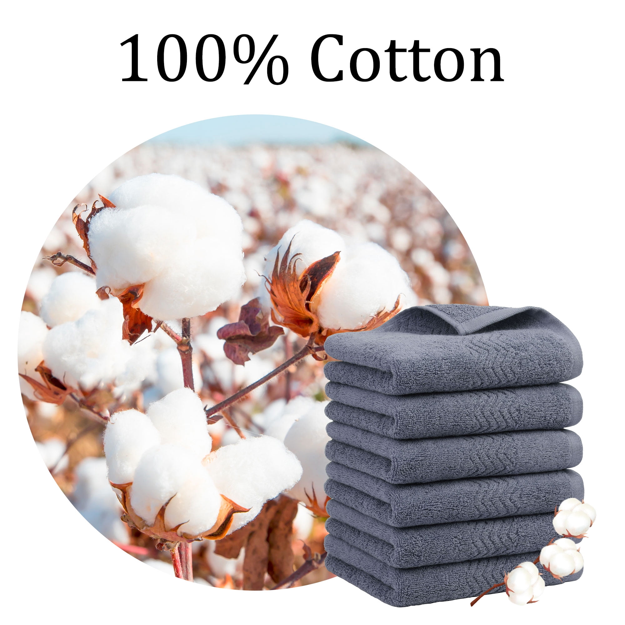 PiccoCasa 6 Pack Soft Hand Towels Cotton 13 x 29" for Bathroom Dark Blue