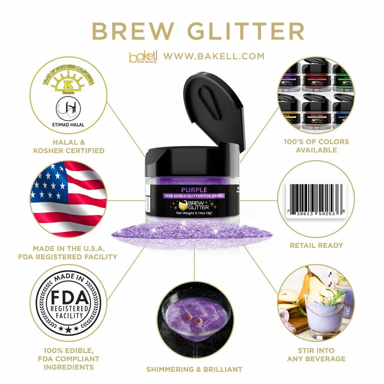 Lux Life Edible Glitter for Drinks Purple / 4G
