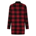 thumbnail image 4 of Idoravan Cardigans for Women Spring Women's Plaid Cardigan Loose Color Contrast Sweater Coat, 4 of 6