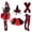 Red, variant on Adult Women'S Halloween Witch Costume Set With Hat, Striped Socks, Gloves And Tulle Skirt, Four-Piece Outfit For Costume Parties, Dance Events, Cosplay And Themed Celebrations