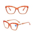 thumbnail image 2 of 3 Pairs of Women Fashion Personalized Cat Eye Presbyopic Glasses Computer Plastic Red Reading Glasses Oversized Readers +4.00, 2 of 2
