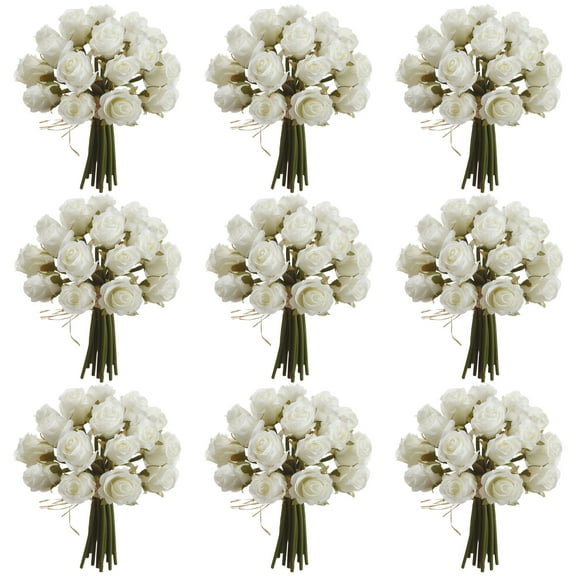 8 Pack: 8" White Mini Rose Bundle Classic Traditions by Ashland