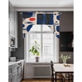 thumbnail image 3 of Blue Red Color Block Swag Valances for Windows, Small Curtains Drapes, Modern Abstract Geometric Kitchen Window Curtains Over Sink Rod Pocket Window Treatment Valance for Bedroom/Bathroom 56"x36", 3 of 5