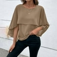 thumbnail image 2 of ZJXFGS Fall Blouses for Women 2025 Womens Work Tops Blouses for Women Casual Fall Thermal Shirts for Women Women Blouses Dressy Casual Cute Blouses for Women Work Blouses Brown 2XL, 2 of 9