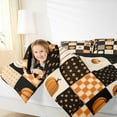 thumbnail image 5 of Manfei Halloween Pumpkin Child Full Size Comforter Sets, Vintage Patchwork Buffalo Bedding Comforter Set, Autumn Harvest Reversible Bedding Sets, Lightweight Room Decor, 3-Piece, 5 of 9