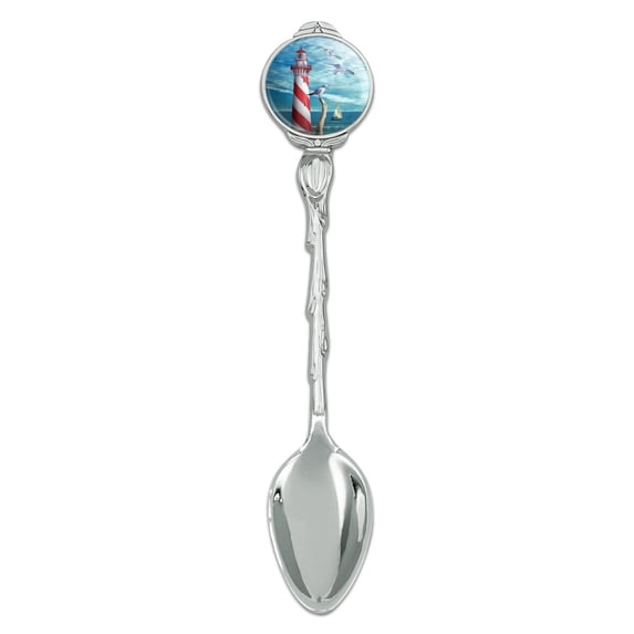 Lighthouse Seashore Ocean Beach Seagulls Sailboat Novelty Collectible Demitasse Tea Coffee Spoon