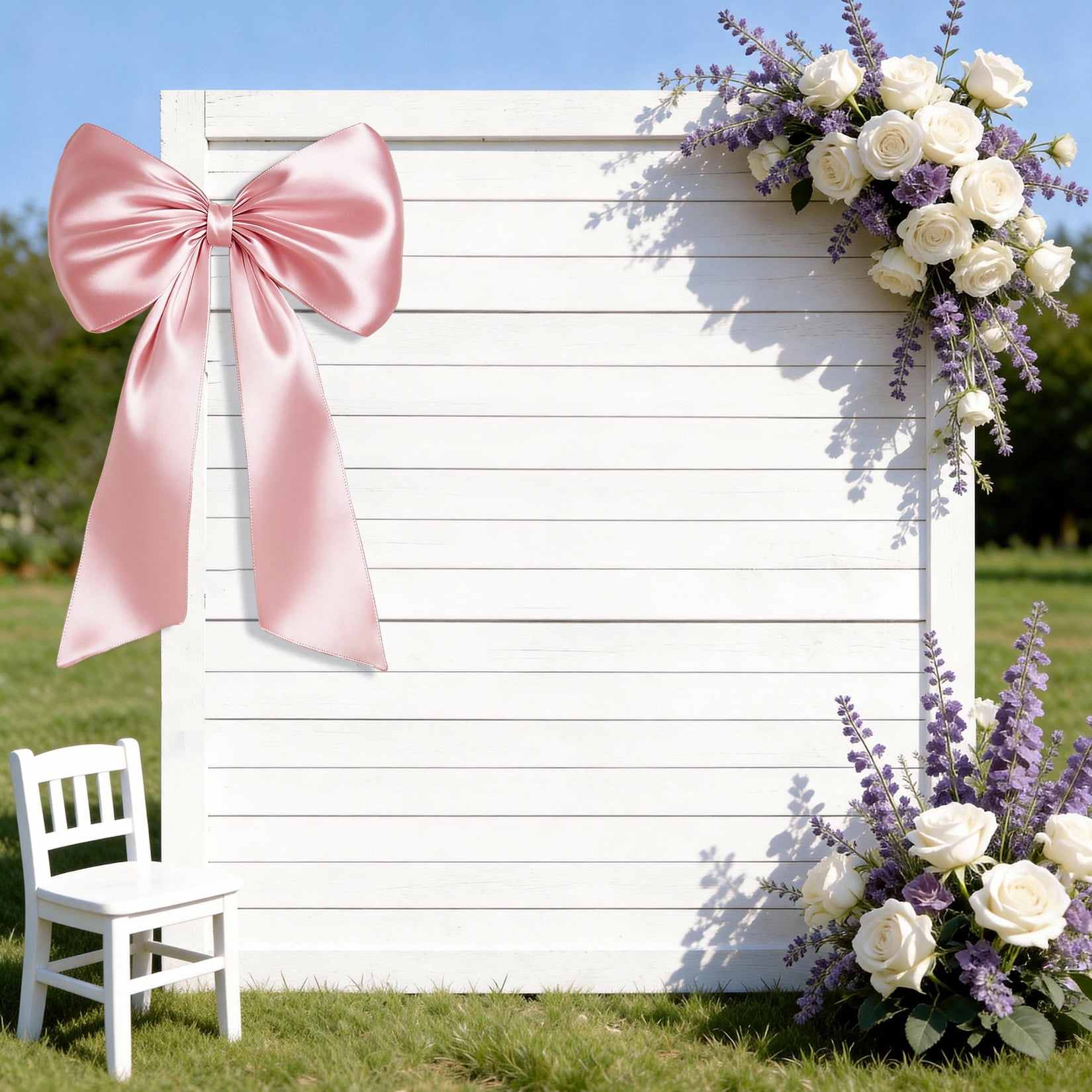 2 Pack Large Satin Bow Decorations 40 x 24 inch, Pre-Shaped Oversized Ribbon Bows for Wedding, Party, Gift Wrapping, Wall & Room Decor, Reusable, Pink