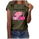 thumbnail image 1 of Blusa Suelta de Manga Corta Con Cuello Redondo Y Estampado de Moda Para Mujer Odeerbi  ODB179193, 1 of 4