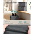 thumbnail image 3 of SONGMICS Storage Bins with Lids, 3 Pack Stackable Fabric Storage Boxes, Odorless PP Sheets, Foldable Cube Baskets Organizers with Handles, Slate Gray, 3 of 6
