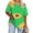 3-Green, variant on Anqov T Shirts for Women, Plus Size Fashion Print V Neck Short Sleeve Loose Fitting Tops, Daily Vintage Oversized Comfortable Lightweight Casual Summer Shirt