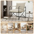 thumbnail image 6 of Dryfeedo Patio Sling Accent Chair, Metal Frame Accent Chair for Living Room, Up to 300 lbs, Bedroom, Balcony, Beige, 6 of 9