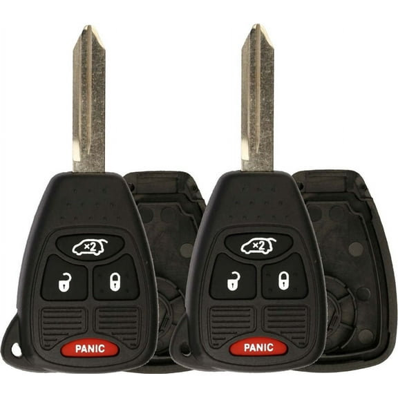 2 PACK KeylessOption Just the Case Keyless Entry Remote Control Car Key Fob Shell Replacement OHT692427AA for 2005-2010 Chrysler Jeep Dodge