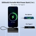 thumbnail image 4 of Mini Power Bank, 5,000mAh+5,000mAh Portable Charger 18W Compatible with iPhone 16 Series, Samsung, iPad Pro/Air, 4 of 9