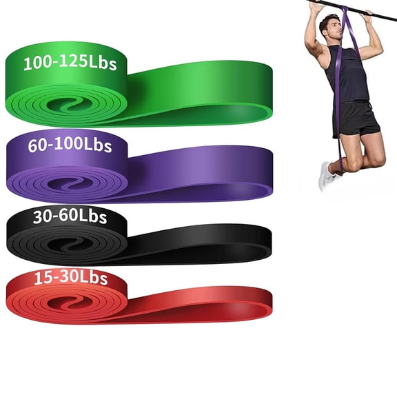 Resistance Bands Set of 4, Pull Up Assistance Bands Workout Exercise Bands for Strength Training, Physical Therapy, Home Gym Fitness for Men Women