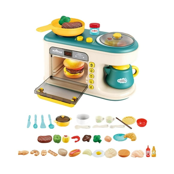 Juego de cocina para microondas, juego de horno, accesorio de cocina, comida que cambia de color, juego de cocina para desarrollo temprano, vacaciones verde