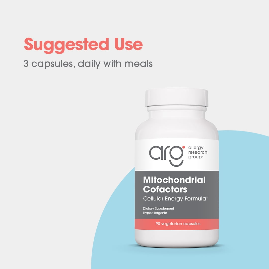 ARG Mitochondrial Cofactors - Delivers 300 mg Acetyl-L-Carnitine - Supports Mitochondrial Function & Cellular Energy - CoQ10, Vitamin B6 & Magnesium - 30 Servings - 90 Vegetarian Capsules
