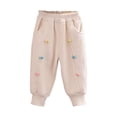 thumbnail image 2 of Baby and Toddler Girls Pull-On Fleece Sweatpants Toddlers Active Jogger Pants Basic Track Pants for Baby Beige 5 Years, 2 of 7