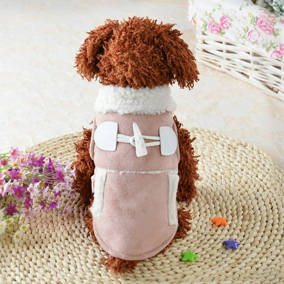 Small Dog Winter Jackets Warm Fleece Vest Velvet Motorcycle Coat Puppy Pet Clothes