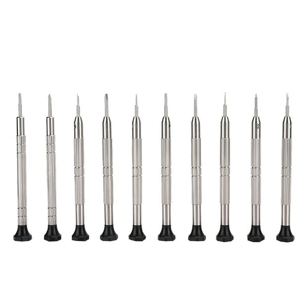 Kit de destornilladores para relojes, destornilladores para relojes de 10 piezas, destornilladores para reparación de relojes de acero inoxidable, juego de destornilladores para relojes, estándares líderes en la industria
