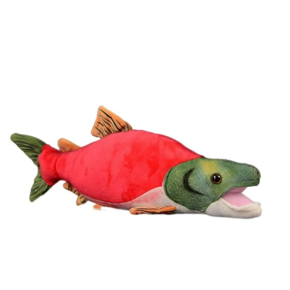 Realistic Sockeye Salmon Stuffed Animal Plush Toy, Lifelike Fish Plushies, Simulation Animals Super Soft Stuffed Toy