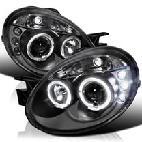 Spec-D Tuning LED Pro Headlights Black Compatible with 2003-2005 Dodge Neon, Left Right Pair Headlamps Assembly