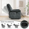 thumbnail image 5 of Bonzy Home Recliner Sofa Set — Single Manual Recliner & Loveseat with Hidden Storage & Cup Holders, Gray, 5 of 8