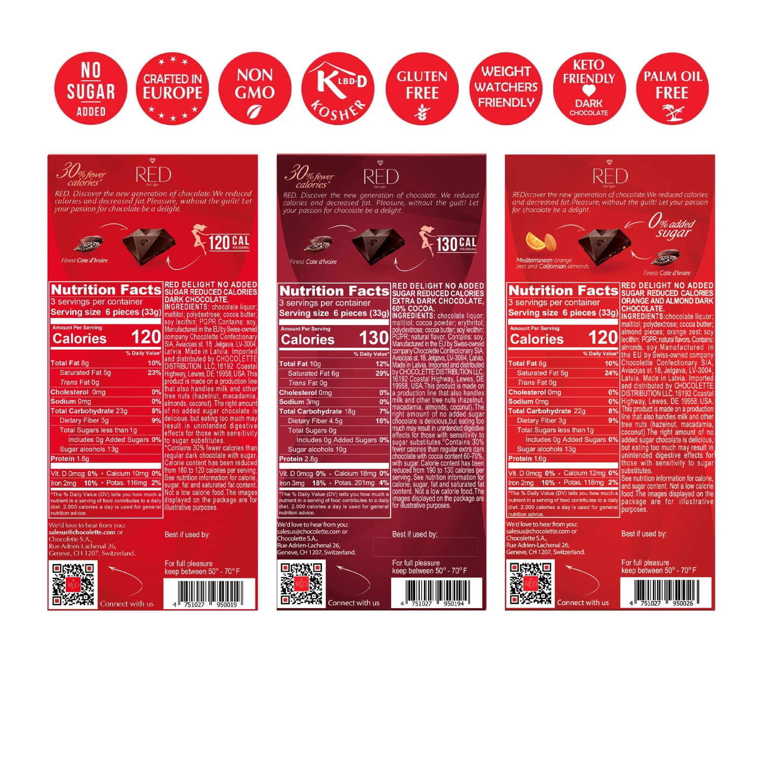 RED Chocolate 12 Bar Variety Pack