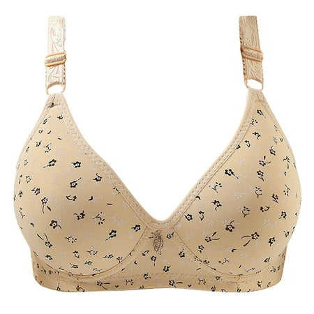 

Woman s Printing Gathered Together Adjustable Shoulder Strap Daily Bra Underwear