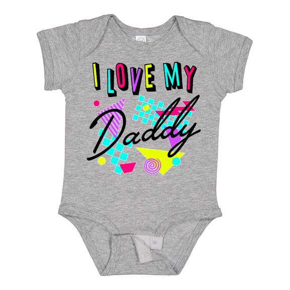Inktastic I Love My Daddy 80s Retro Style Boys or Girls Baby Bodysuit