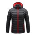thumbnail image 1 of Qarigey Chaqueta de calefacción Chaquetas acolchadas cálidas Termostato inteligente Ropa térmica con capucha ligera Abrigo térmico con cremallera Abrigos y chamarras  Negro Rojo XL Qarigey AP013479-02, 1 of 6
