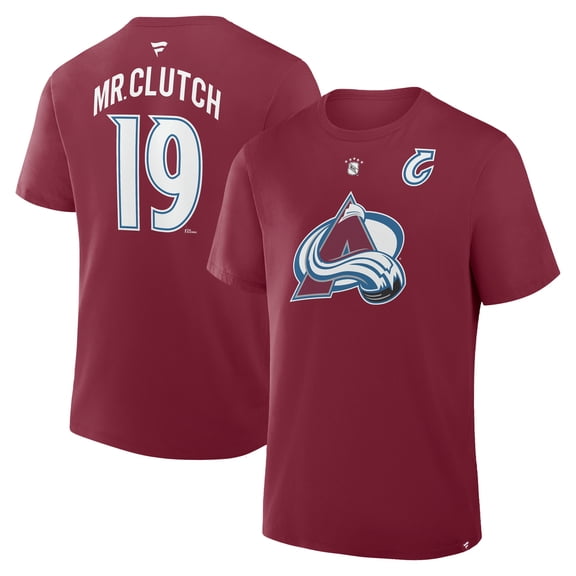 Men's Fanatics Joe Sakic-Burgundy Colorado Avalanche Retired Player Nickname T-Shirt