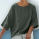thumbnail image 2 of Vestidos Casuales Para Mujer, Blusas De Mujer De Moda Blusas casuales lisas para mujer, blusa de verano de moda con cuello redondo y mangas 3/4, 2 of 6