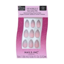 Nails.INC Limited Edition Sparkle Season Quick And Easy Press On Nails, Glitter Tips, 25 Piece Gift Set