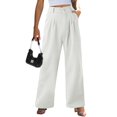 thumbnail image 3 of Gibobby Pantalones deportivos térmicos para mujer Pantalones deportivos con forro polar de algodón para mujer, pantalones deportivos informales con pierna recta(Blanco,XG), 3 of 4