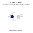 thumbnail image 6 of Rosec Jewels Cushion Cut Lab Grown Blue Sapphire Solitaire Stud Earrings for Women, 925 Sterling Silver, 6 of 7