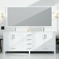 thumbnail image 6 of White Double Bath Vanity 84 In. With Marble Top - Solid Wood Material Soft Close Technology 14 Drawers & 2 Cabinets For Ample Storage Scratch And Stain Countertop Pre-drilled Single Hole Faucet W, 6 of 7