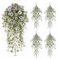 thumbnail image 4 of Home Decoration Artificial Hanging Flowers For Outdoor Spring Decoration 4PCS Silk With Leaves Look Real Faux Flowers For Outside Porch Patio Window Box Yard Home Decor, 4 of 9