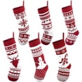 thumbnail image 6 of BOPORO 6 Pcs 18" Knit Christmas Stockings, Large Rustic Yarn Xmas Stockings for Family Holiday Decorations, 6 of 6