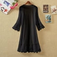 thumbnail image 4 of Women Lace Patchwork Cover Up Long Sleeve Open Front Kimono Long Cardigan Summer Beach Swimwear 2025 Fashion, 4 of 6