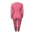 thumbnail image 5 of LovelyWholesale Long Sleeve Round Neck Plus Size Round Neck Drawstring Women's Plus Pants Set, 5 of 6