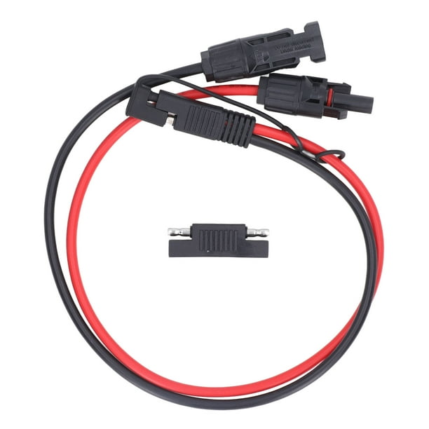 Cable adaptador de panel solar a SAE, conector fotovoltaico, cable de extensión solar con tapa impermeable, 10AWG, 0,60 m