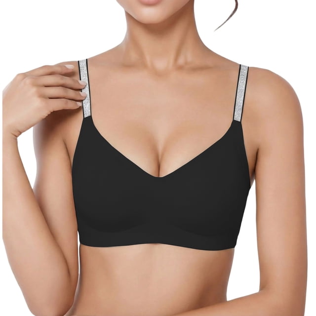 Brasier Mujer Tela de Mantequilla Bralette Cómodo sin Costuras para Push up, sin Relleno, sin Aros, Ligeramente Forrado, para Uso Diario Grande