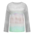 thumbnail image 3 of IROINNID Savings Polyester Long Sleeve T Shirt for Women Leisure Summer Round Neck Print Outing Blouses Tops,Gray, 3 of 3
