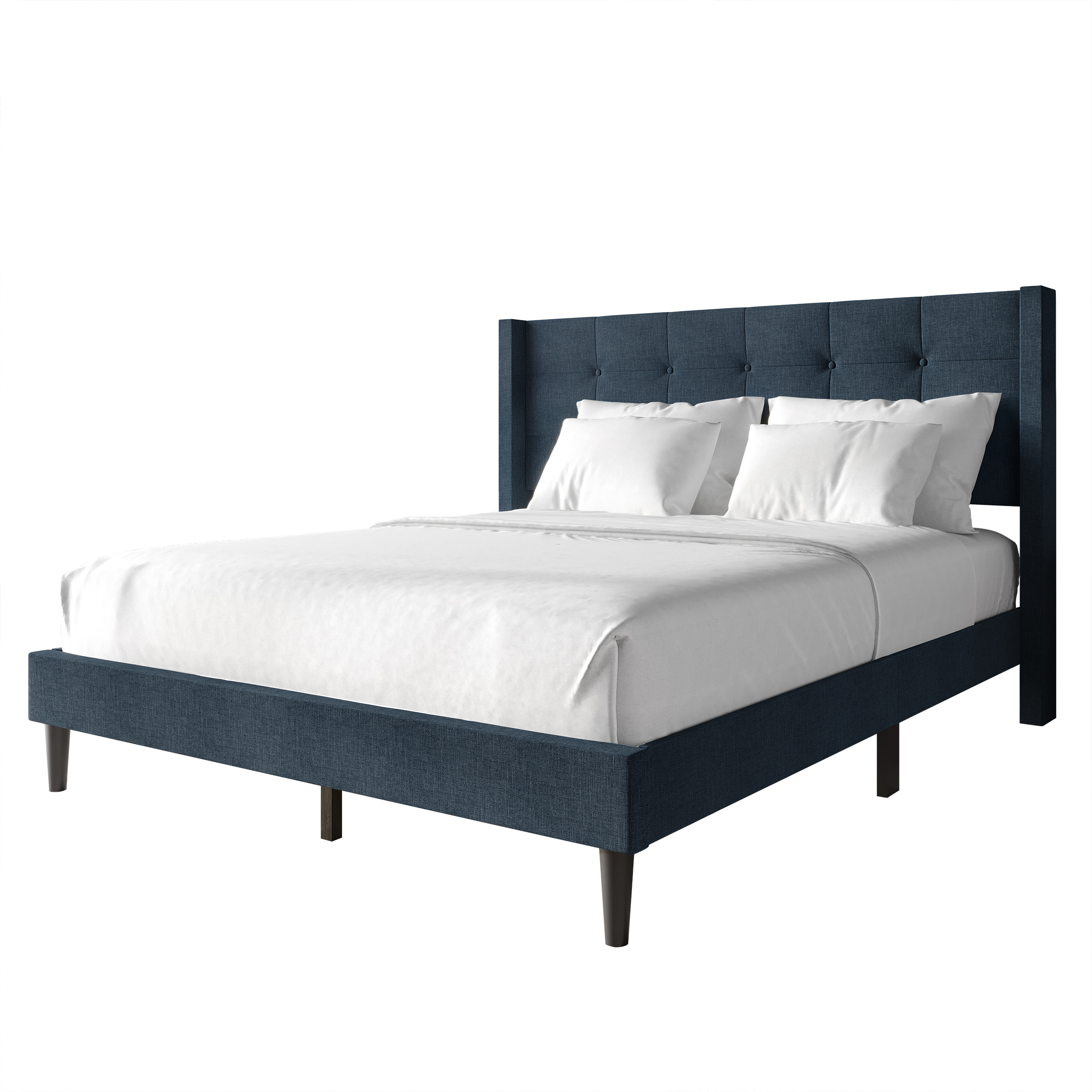 Castle Place Elegance Wingback Full Platform Bed, Blue