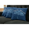 thumbnail image 5 of Ambesonne Blue Throw Pillow Cover 4 Pack, Umbrella Words April and May, 16", Blue Pale Blue and White, 5 of 5