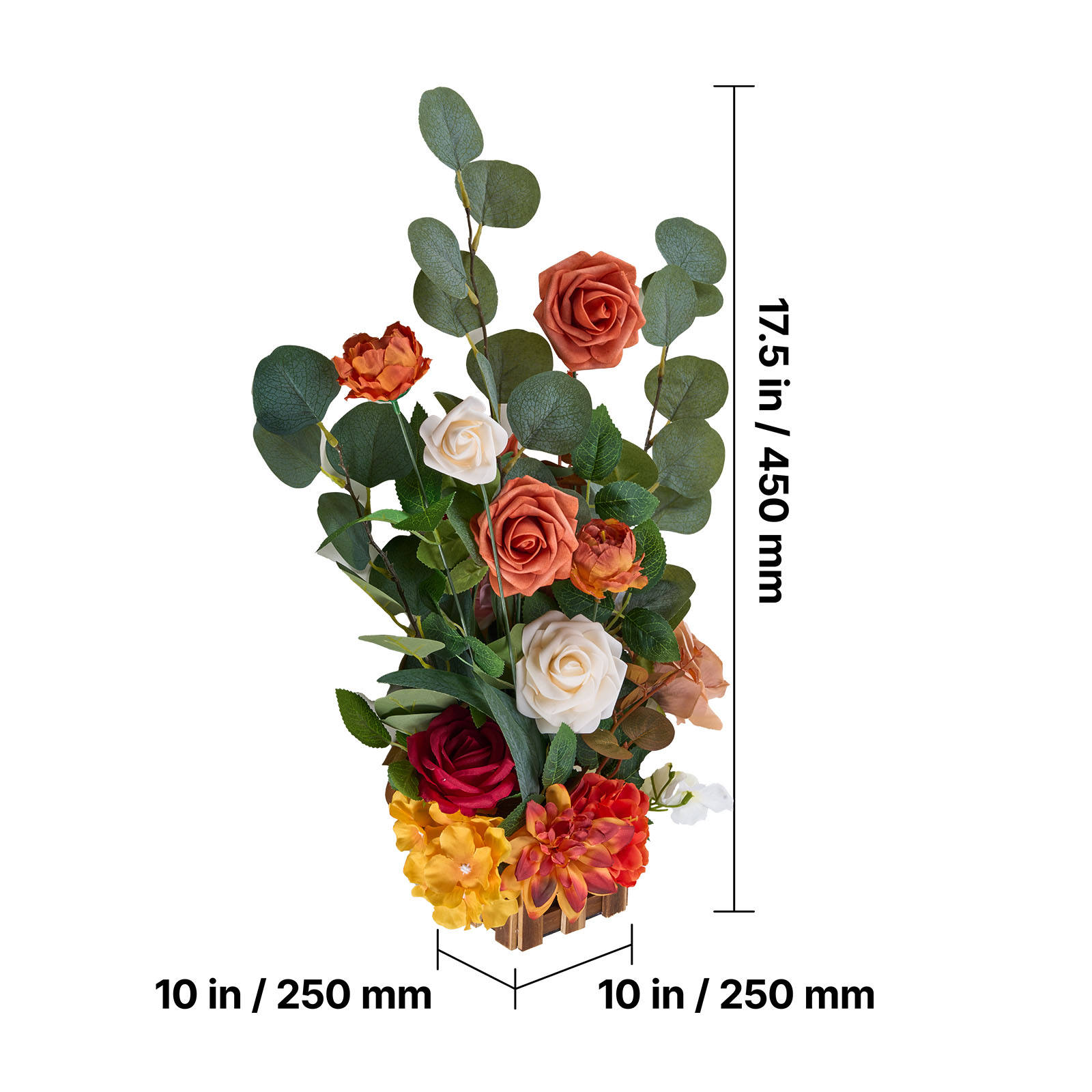 VEVOR Standing Artificial Flowers Arrangements 4 PCS, 17.5-Inch Tall Faux Flower Decorations for Wedding Aisle Runner Chair, Orange Floral Centerpieces for Ceremony Reception Party Outdoor Decor