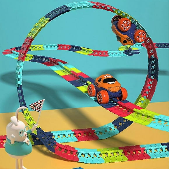 Car Track Set Race Track Toys for Boys Kids Toy Birthday Gifts with Race Car,Flexible Changeable Magic Race Car Track Toys
